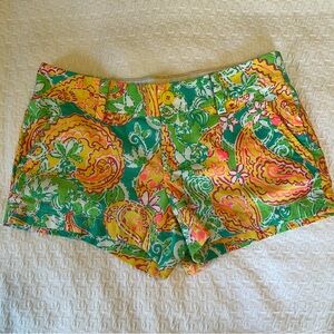 Lilly Pulitzer Green and Pink Paisley Shorts